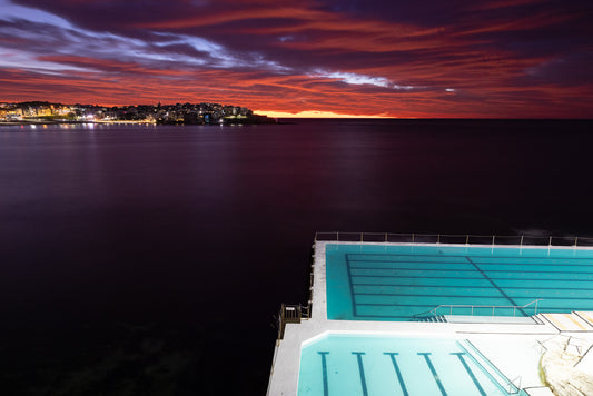 'Bondi Firesky Landscape' Stretched Canvas Print