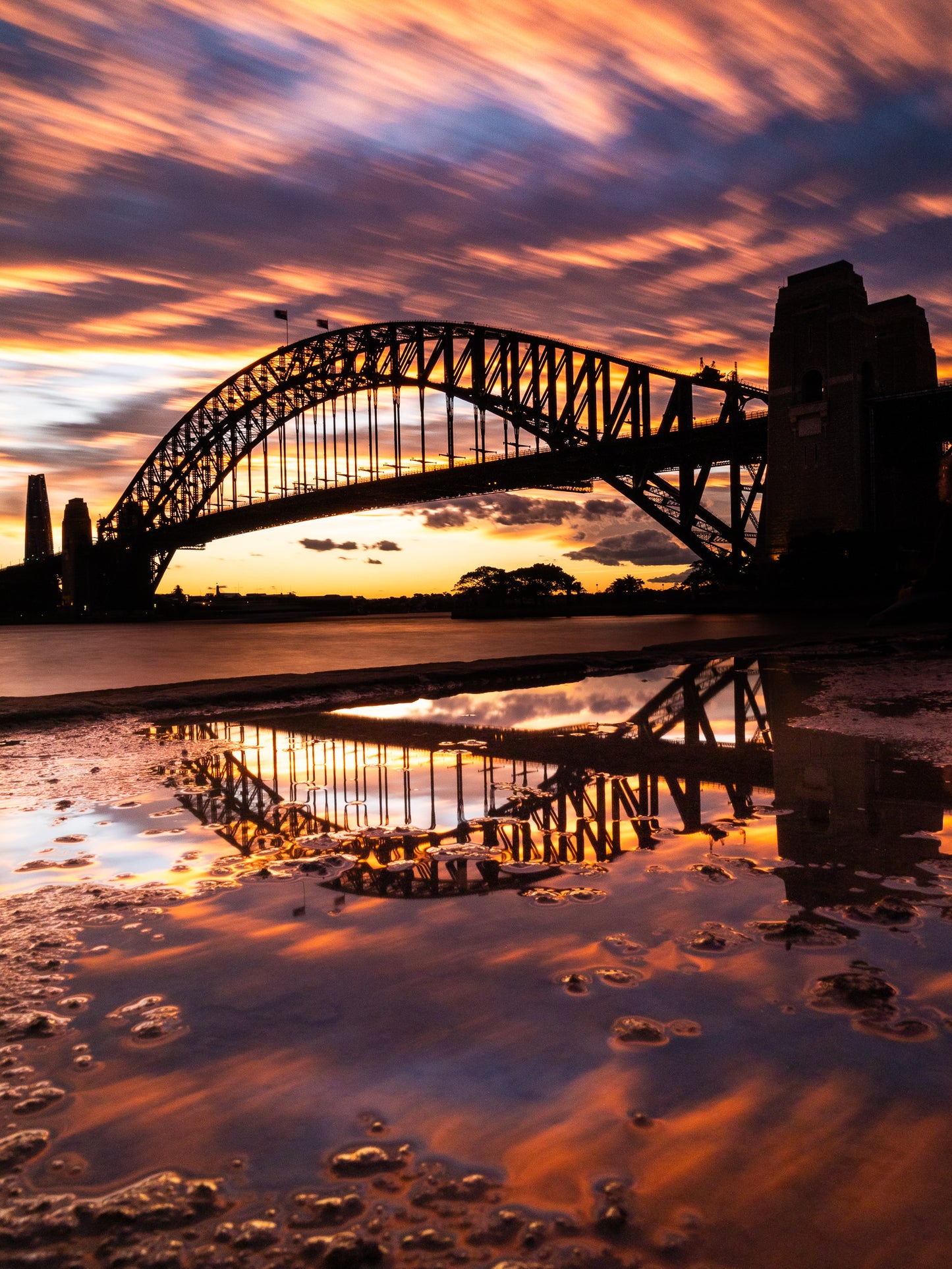 'Bridge Portrait Reflection' Stretched Canvas Print