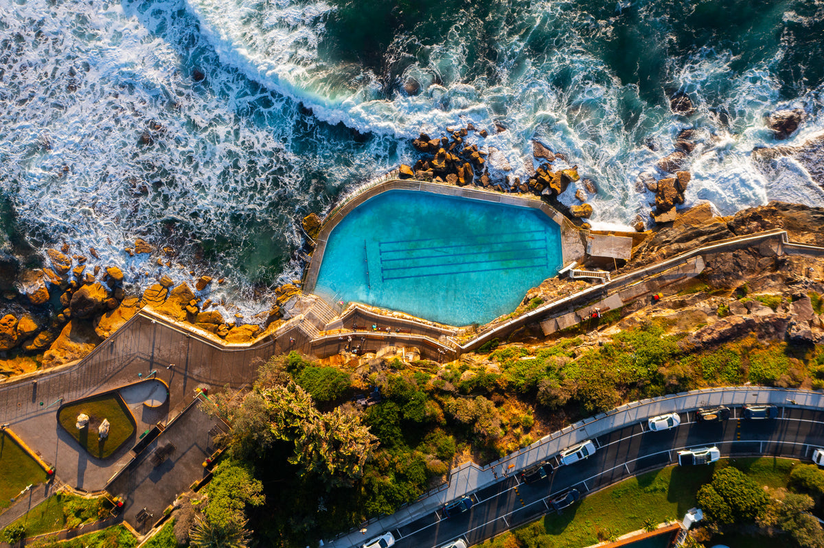 Bronte Pool Sign 'Bronte Pool Birds Eye' Paper Print – Seansperception Photography