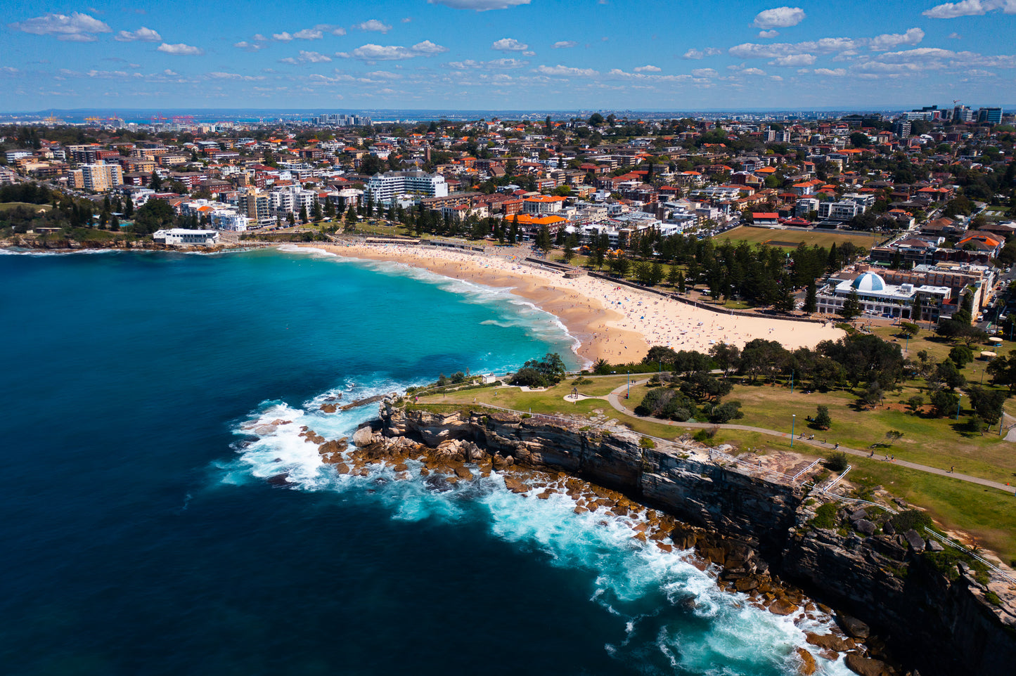 'Coogee North End' Stretched Canvas Print