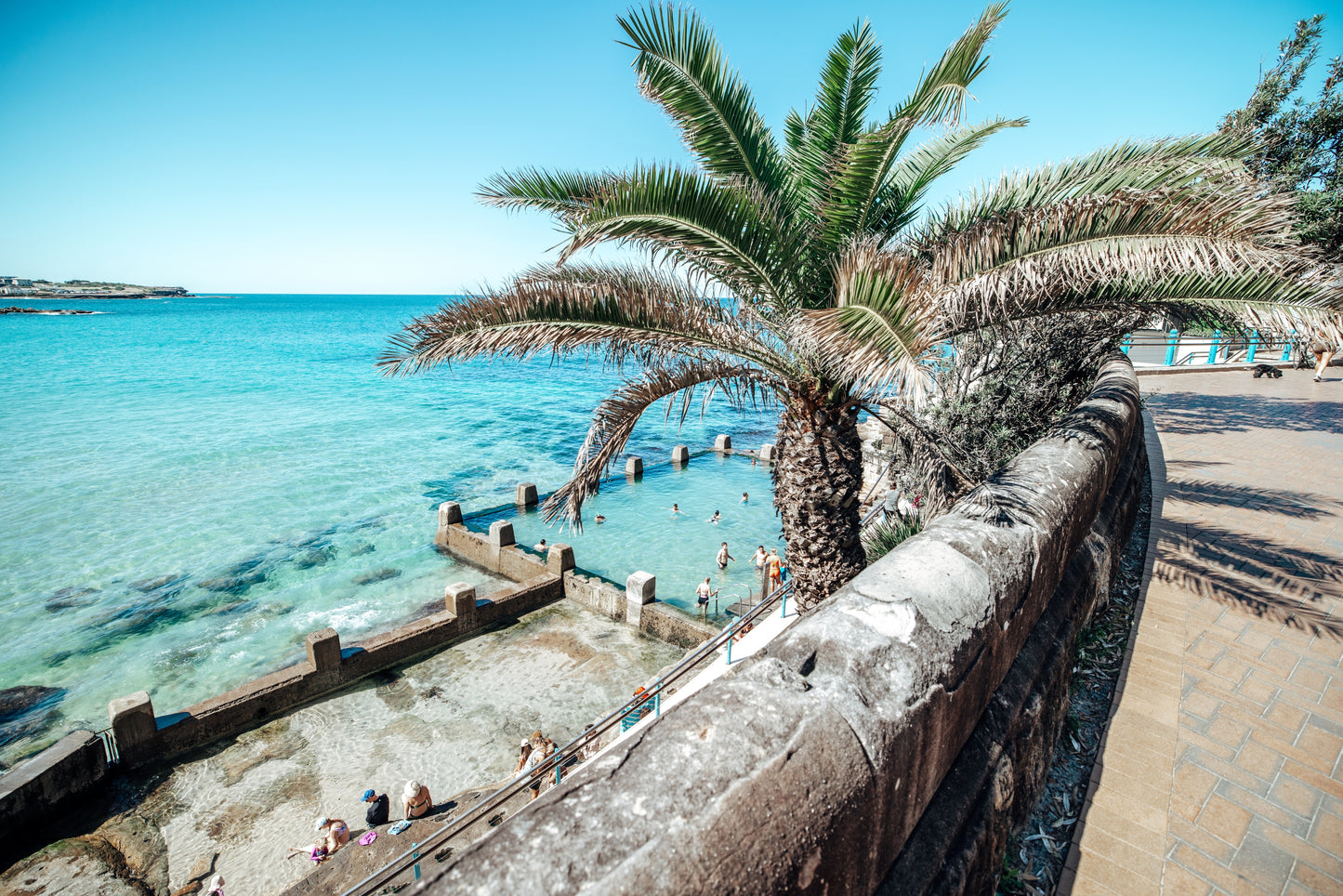 'Coogee in Blue' Stretched Canvas Print