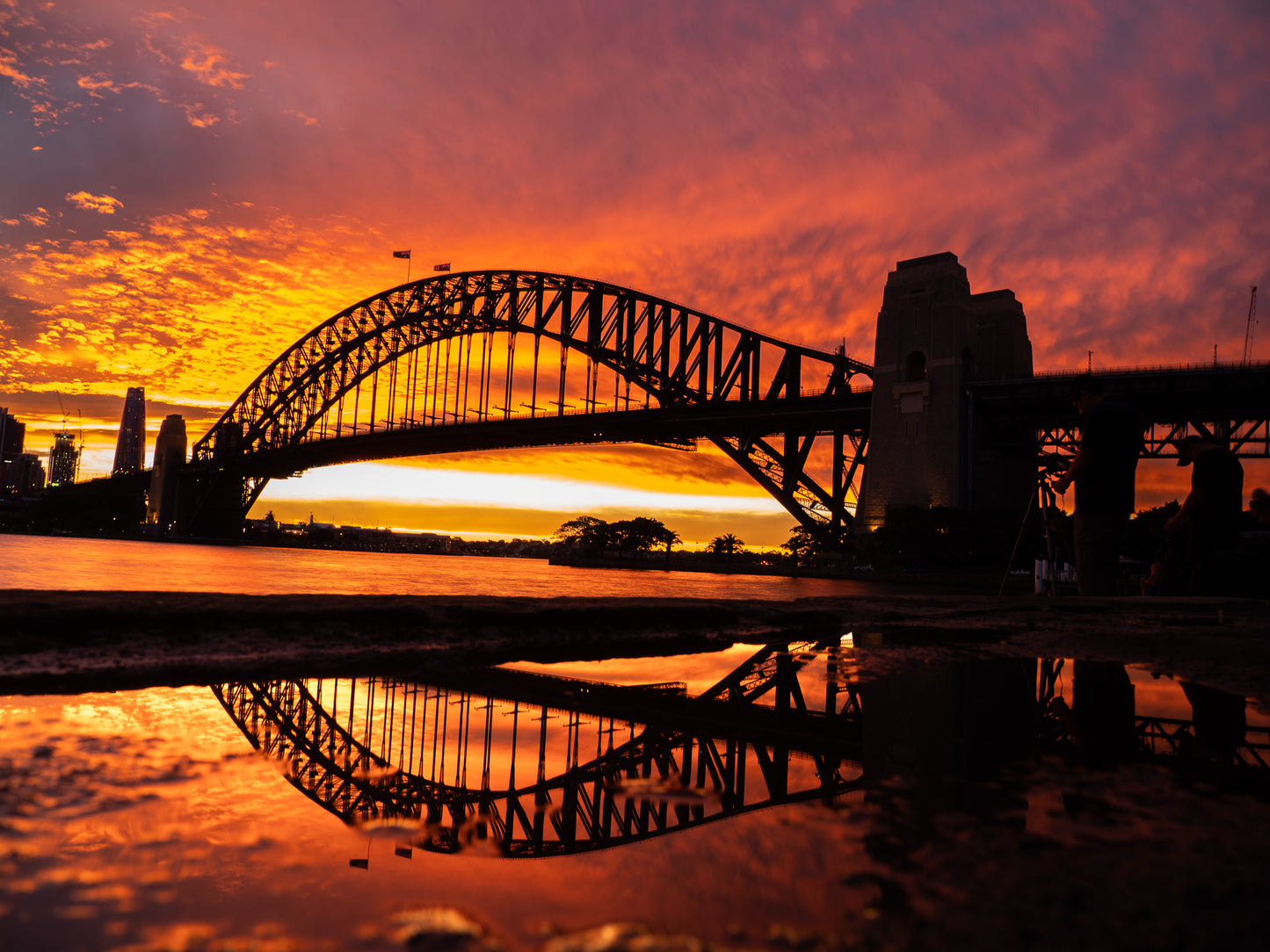 'Harbour Bridge Reflection Landscape' Paper Print