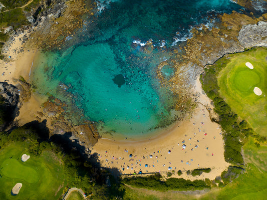 'Little Bay Top Down' Stretched Canvas Print