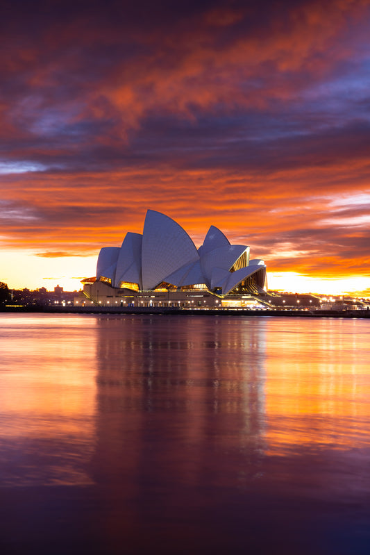 'Opera House Burn' Stretched Canvas Print