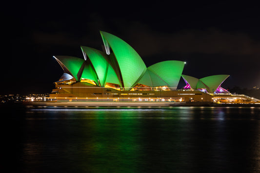 'Opera House Green' Stretched Canvas Print