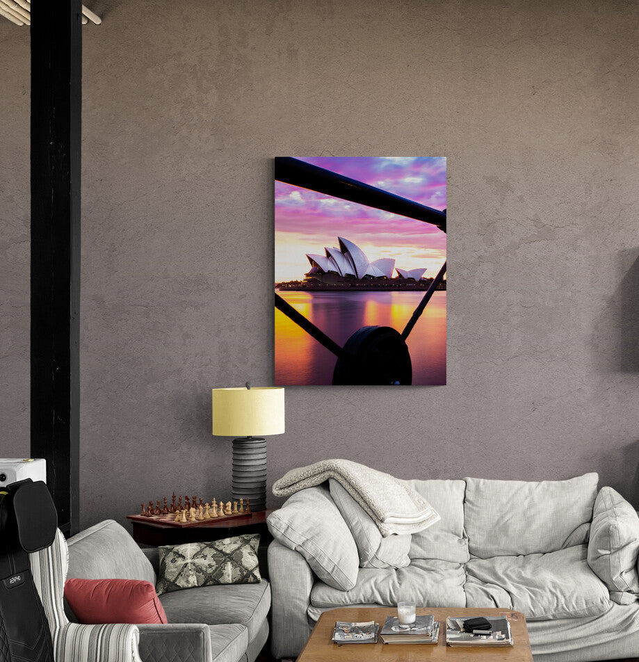 'Opera House Bar Fence' Stretched Canvas Print