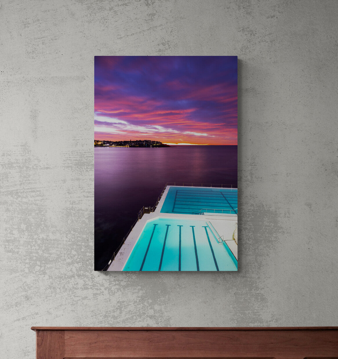 'Bondi Fire Sky' Stretched Canvas Print