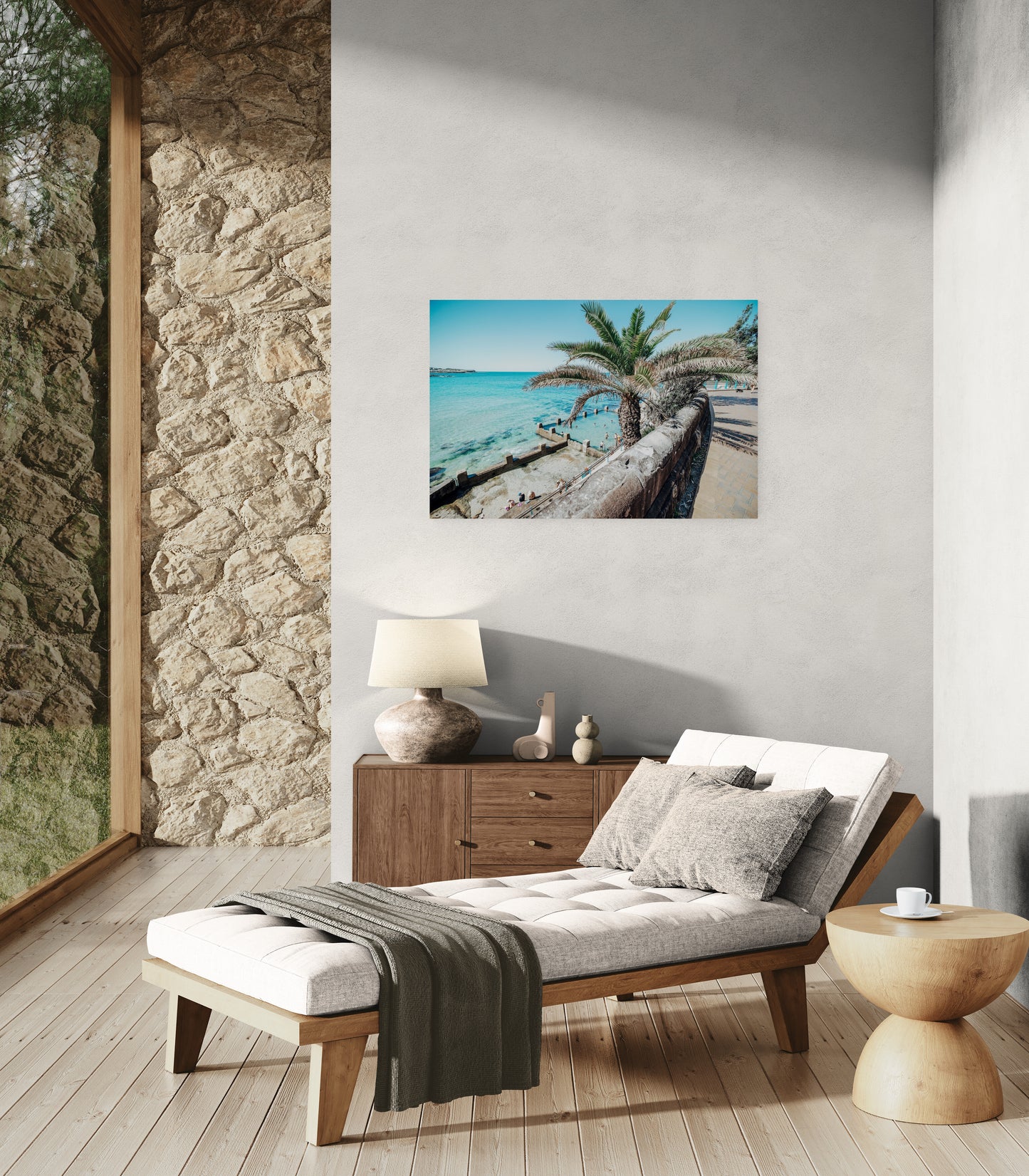 'Coogee in Blue' Stretched Canvas Print