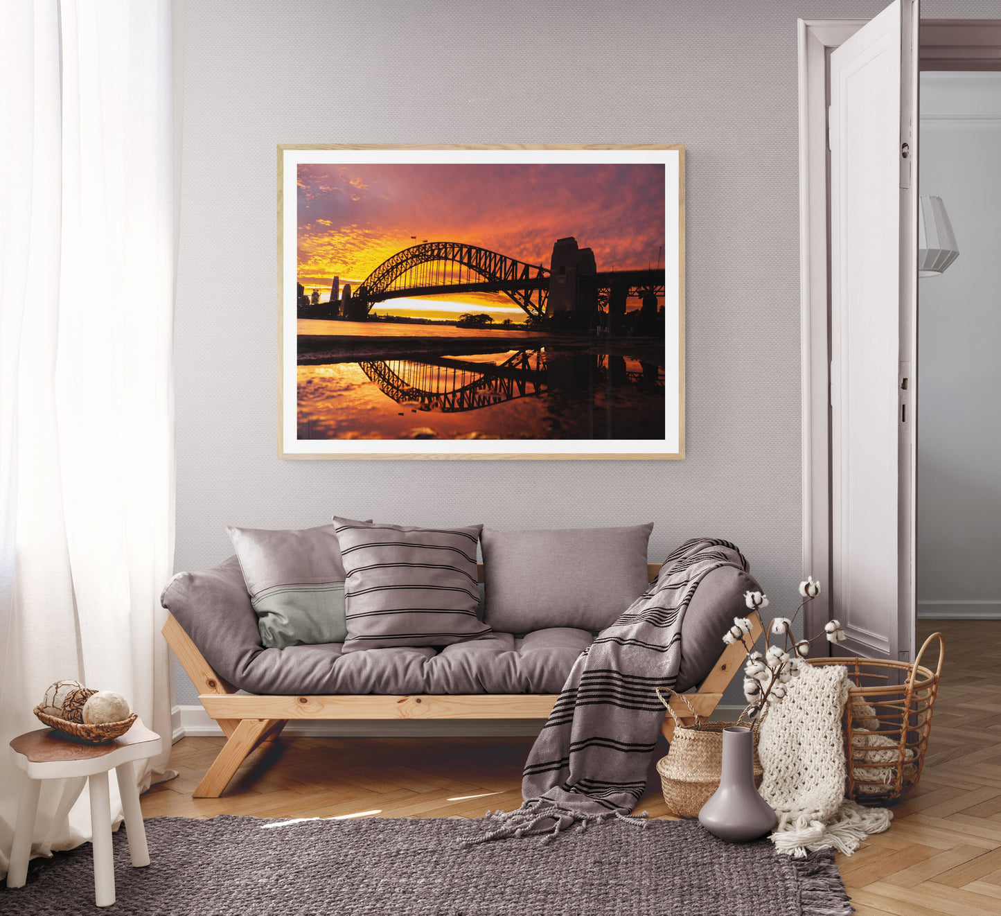 'Harbour Bridge Reflection Landscape' Paper Print