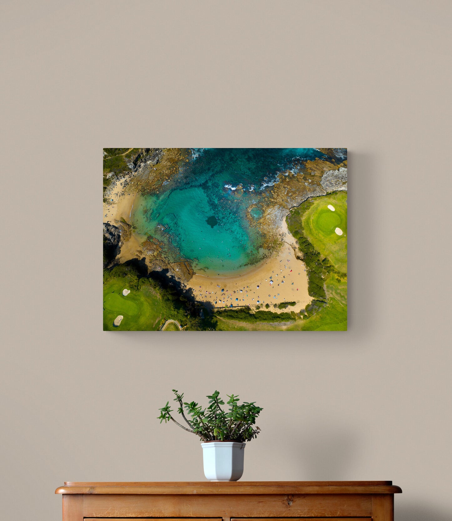 'Little Bay Top Down' Stretched Canvas Print