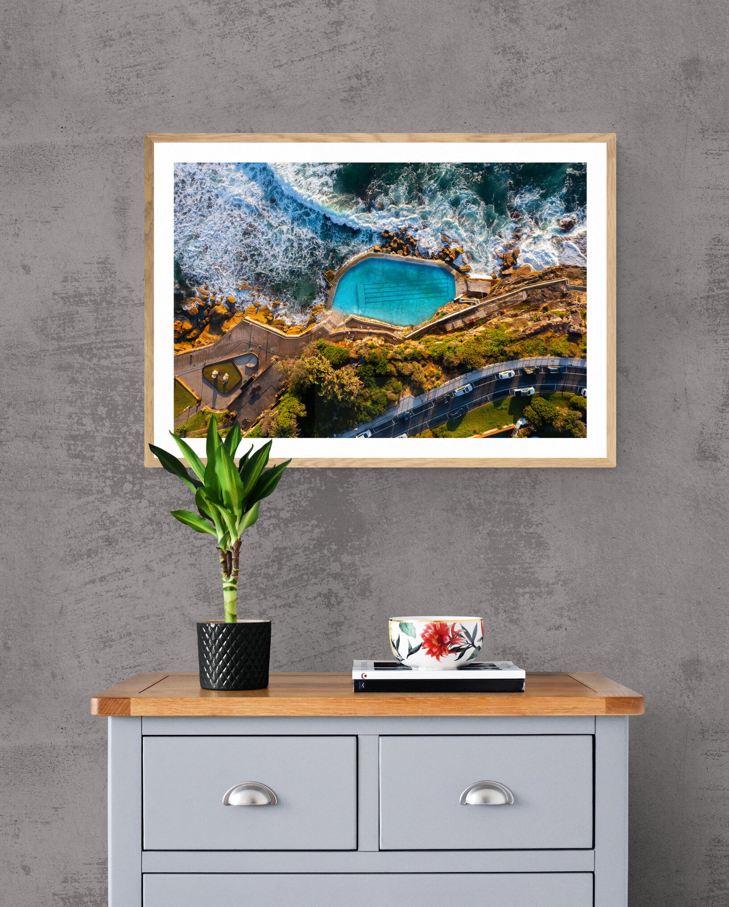 'Bronte Pool Birds Eye' Paper Print